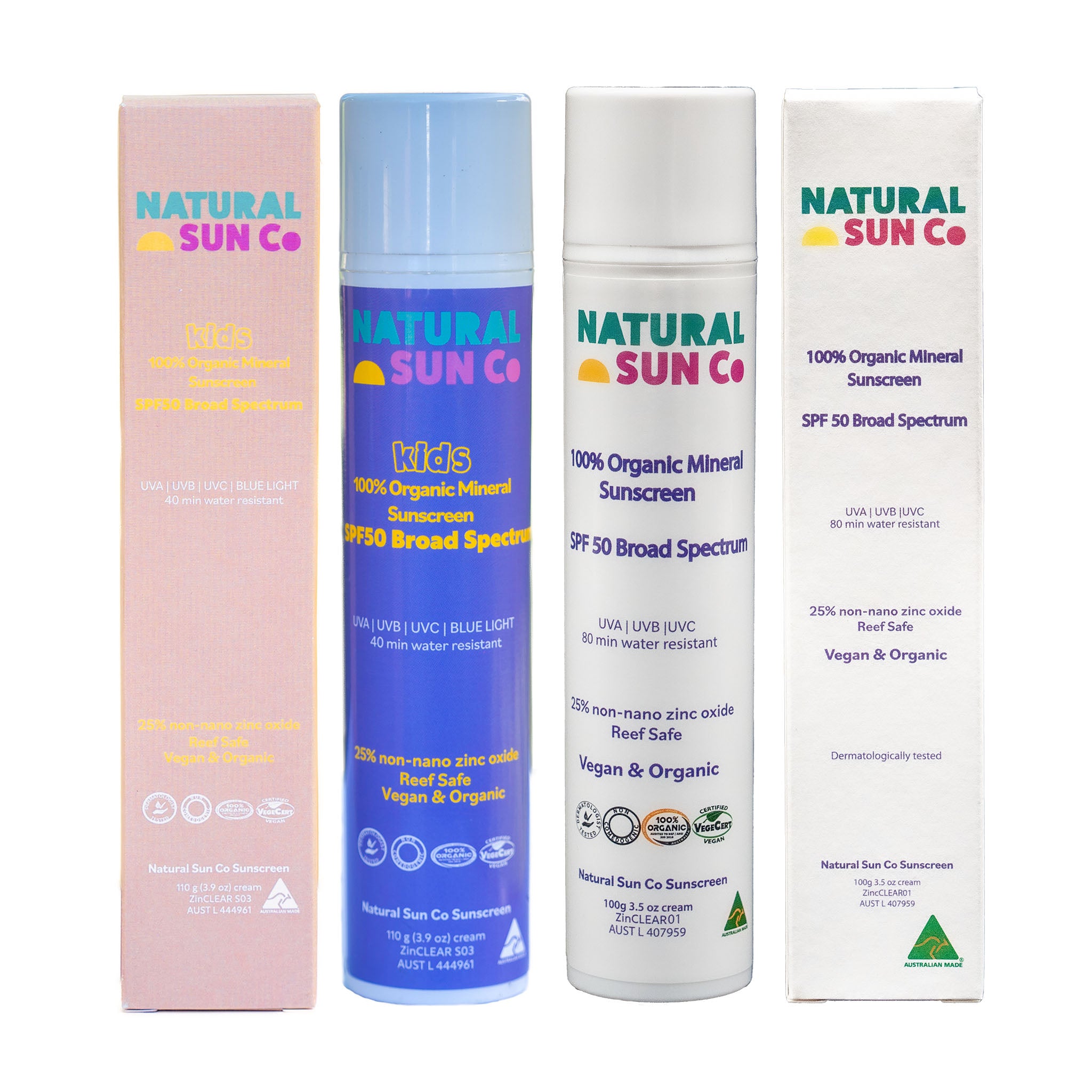 2X Adult & Kids 100% Organic Mineral Sunscreen SPF50 Broad Spectrum