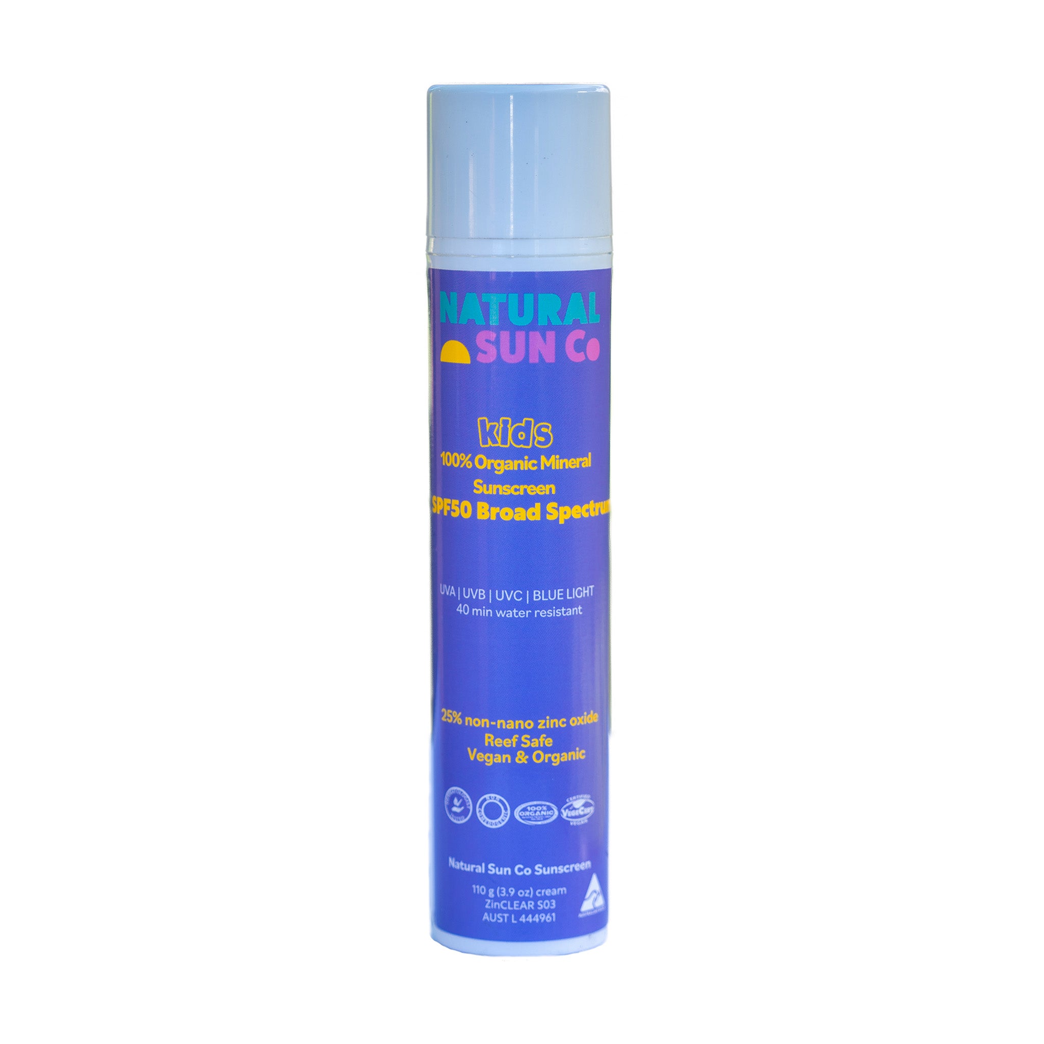 Kids 100% Organic Mineral Sunscreen SPF50 Broad Spectrum