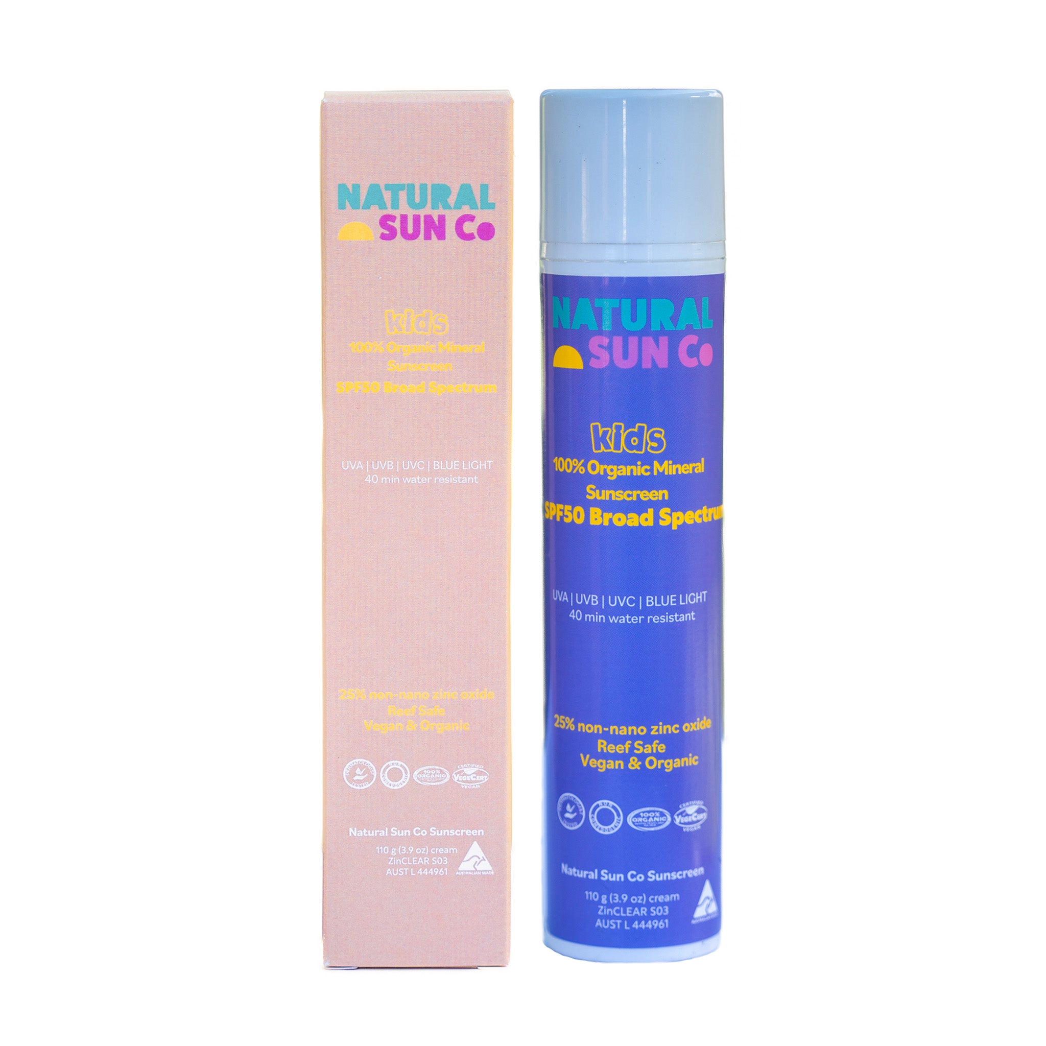 Kids 100% Organic Mineral Sunscreen SPF50 Broad Spectrum